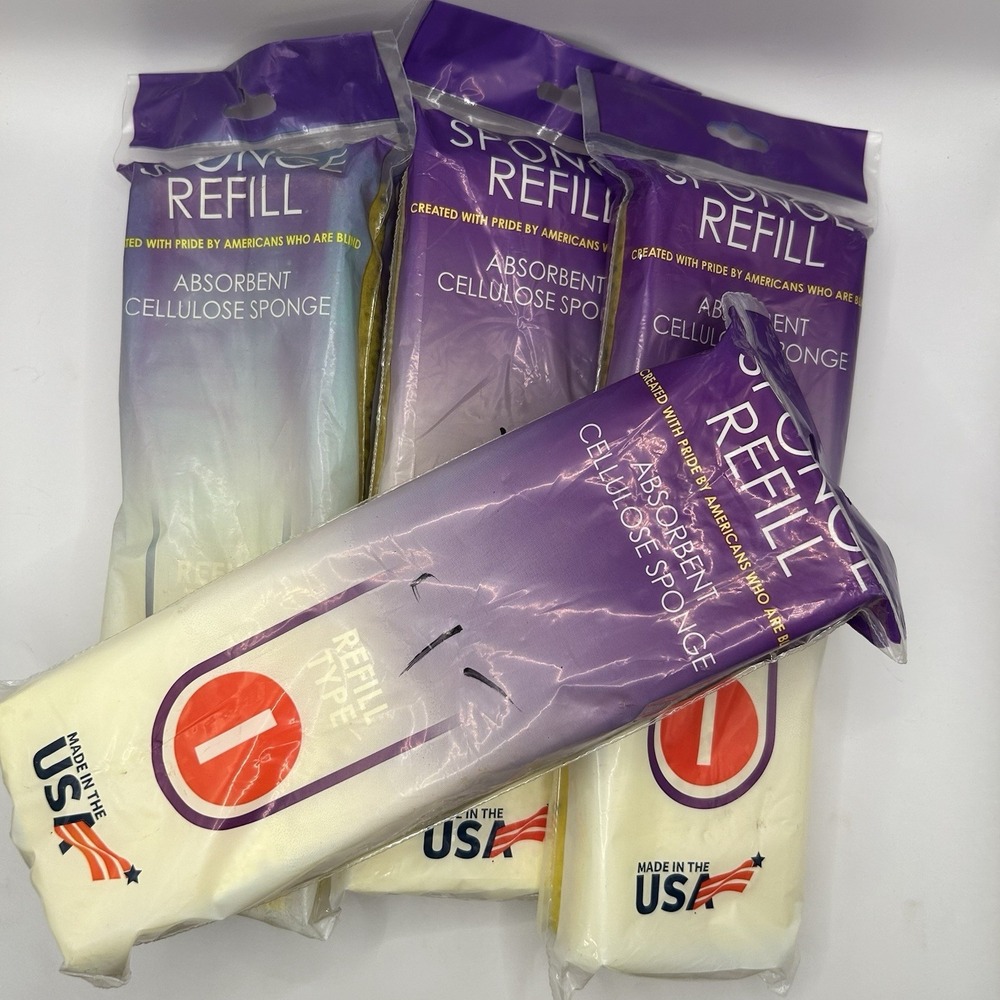 4 Pack Sponge Refill Absorbent Cellulose – Type I – Made in USA – New